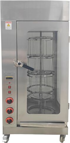 INTSUPERMAI Commercial Stainless Steel Rotisserie Oven, 110V Propane Gas Chicken Roaster with Thermostat Display, Electric Rotisserie Grill for Chicken Duck Fish, for Restaurant Catering Food in Kuwait