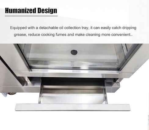 INTSUPERMAI Commercial Stainless Steel Rotisserie Oven, 110V Propane Gas Chicken Roaster with Thermostat Display, Electric Rotisserie Grill for Chicken Duck Fish, for Restaurant Catering Food in Kuwait