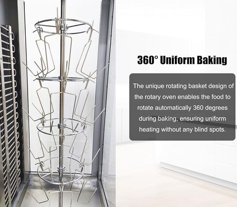 INTSUPEIMAI Commercial Electric Grill 7.5KW High-Power Stainless Steel Rotary Chicken Grill 360-degree Automatic Rotating Basket with Visible Glass Window 220V in Kuwait