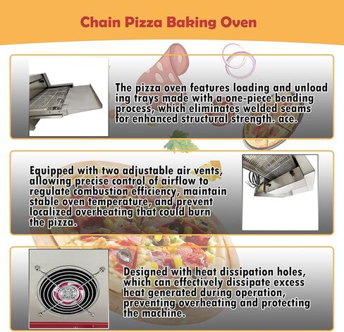 Countertop Conveyor Pizza Oven 18'' Belt Reversible Conveyor, 0-300℃ Temperature, Pizza Baking Oven for Restaurants, Baking 220V Single Phase 10.2KW. in Saudi Arabia