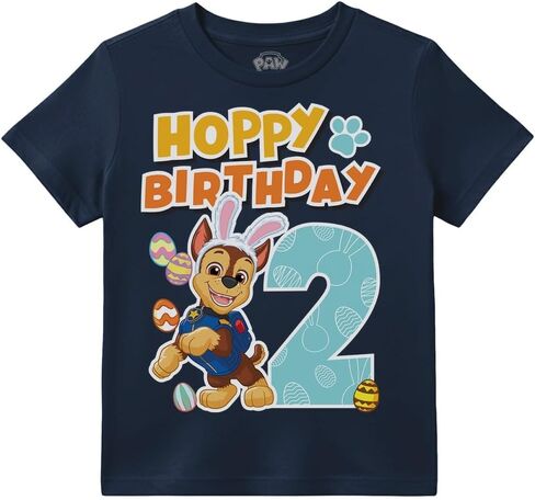 Tstars Chase Birthday Boy 2 Shirt Gifts for Two Years Old Boys Second Bday Party Paw Patrol Toddler Kids T-Shirt in Kuwait