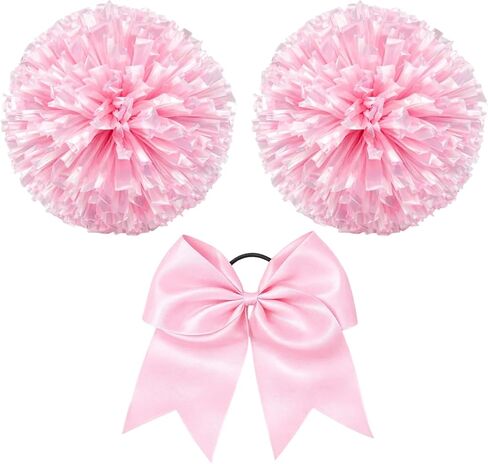 3-Piece Set Cheerleader Pom Poms with Matte Jumbo Pom Poms and Hair Tie, Professional Cheerleading Accessories for Sports Events and Dance Performances in Kuwait