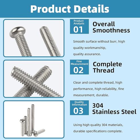 Glarks 333Pcs Machine Screw Assortment Kit #4-40 Stainless Steel Phillips Pan Head Assorted Nuts Bolts and Flat Washers Set, 304 Stainless Steel Machine Screws Assortment Set with Storage Case in Saudi Arabia