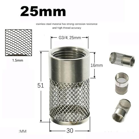 1pcs Filter Mesh Cover, 1/2" 3/4" 1" Female Thread for Garden Irrigation Water Pump(3/4") in Saudi Arabia