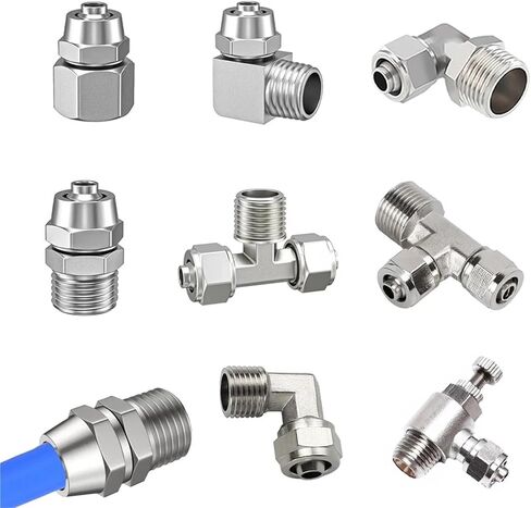 KSL هوائي سريع تشديد الأنابيب المشتركة PU خرطوم 4 6 8 10 12 مم الموضوع 1/8 "3/8" 1/2 "1/4" النحاس 1 قطعة (8MM_1/8 ") in Kuwait