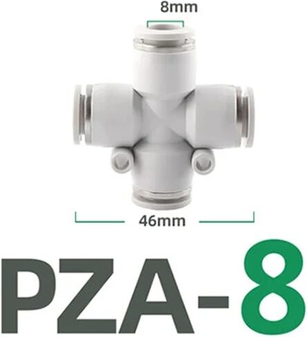 PK PZA موصل هوائي أبيض رباعي الاتجاه أنبوب خماسي PU خرطوم بلاستيكي 4 6 مللي متر 8 مللي متر 10 مللي متر 12 مللي متر 1 قطعة (PZA-8) in Kuwait