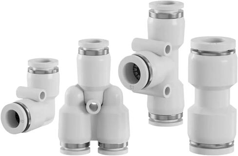 White Pneumatic Fitting Pipe Connector PK SA PM Tube Air Quick Fittings 4/6/8/10/12/14/16mm 1Pcs(PK,4mm) in Saudi Arabia