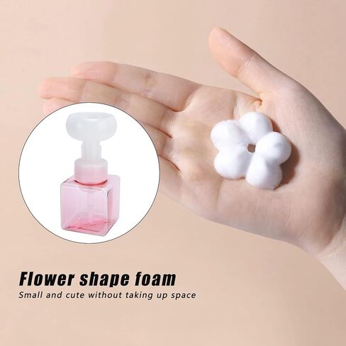 8.4oz 250ml Foaming Hand Soap Dispenser, Refillable Empty Hand Soap Container, Portable Flower Soap Dispenser, Reusable Square Plastic Press Bottle for Bathroom 6.3 x 2.6 x 2.6in in Saudi Arabia