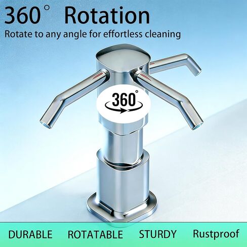 Kitchen Sink Soap Dispenser for Kitchen Sink,soap Dispenser with 40" No-Spill Extension Tube Kit Design for Kitchen Bathroom (1, Silver Color) in Saudi Arabia