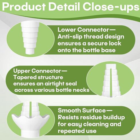 4-Pack Universal Bottle Emptying Kit for Effortless Liquid Transfer Like Shampoo, Lotion, Dish Soap and Other Kitchen&Bathroom Liquids, Leak-Proof and Sealed Design Saves Time and Effort in Kuwait