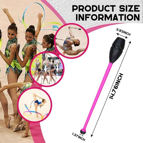 2 Pack Rhythmic Gymnastics Stick, Club for Rhythmic Gymnastics, Suitable for Performance, 35cm Length in Saudi Arabia