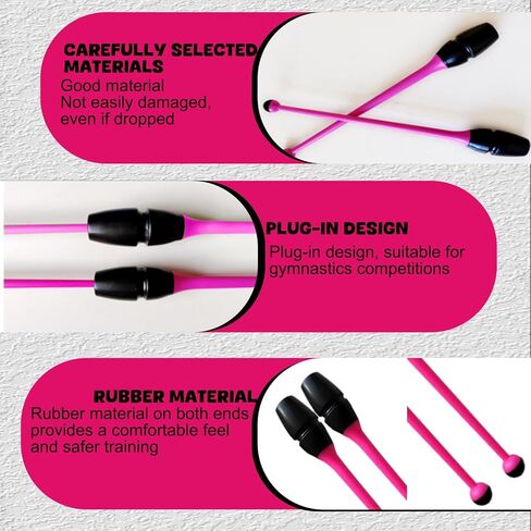 2 Pack Rhythmic Gymnastics Stick, Club for Rhythmic Gymnastics, Suitable for Performance, 35cm Length in Saudi Arabia