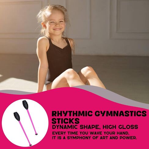 2 Pack Rhythmic Gymnastics Stick, Club for Rhythmic Gymnastics, Suitable for Performance, 35cm Length in Saudi Arabia