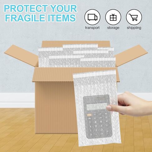 Zorfeter 100 قطعة من أكياس الفقاعات مقاس 2.36 بوصة × 3.15 بوصة، أكياس وسائد صغيرة ذاتية الغلق ذات جدار مزدوج، حقيبة إسفنجية مقاومة للصدمات للأعمال الصغيرة/الشحن/التعبئة in Saudi Arabia