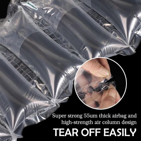 400 عبوة من وسائد الهواء لمستلزمات الشحن وحشو الفقاعات البديلة لتعبئة الفول السوداني بحجم 3.54 بوصة × 7.87 بوصة، مع مضخة هواء، ملصقات هشة، مناسبة للنقل الصغير in Kuwait