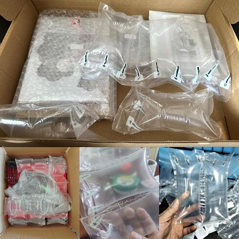 400 عبوة من وسائد الهواء لمستلزمات الشحن وحشو الفقاعات البديلة لتعبئة الفول السوداني بحجم 3.54 بوصة × 7.87 بوصة، مع مضخة هواء، ملصقات هشة، مناسبة للنقل الصغير in Kuwait