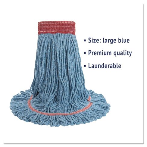 Boardwalk BWK503BLCT Super Loop Wet Mop Head, Cotton/Synthetic, Large Size, Blue (Case of 12) in Saudi Arabia