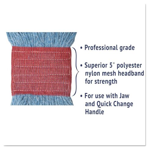 Boardwalk BWK503BLCT Super Loop Wet Mop Head, Cotton/Synthetic, Large Size, Blue (Case of 12) in Saudi Arabia