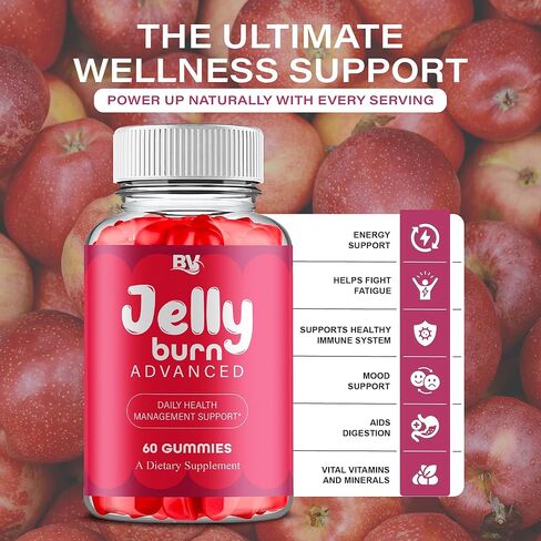 BLUE VIBE JellyBurn Advanced Gummies, JellyBurn Premium Health Management and Overall Wellness Support Gummy Supplement, JellyBurn Overall Health Support Supplement (1 Pack - 60 Gummies) in Kuwait