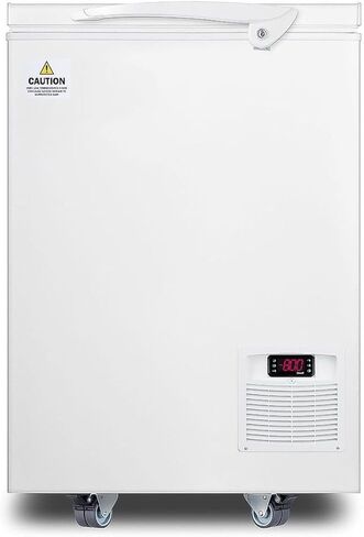Accucold LAB8R6 Low Chest Freezer 3 Cu. Ft. -85ºC Ultra Low Temperature, Defrost Drain, Approved to ANSI/NSF-7, Digital Thermostat, UL Listed, Caster Set- Comes with 6 Vertical box shelves (LAB8R6) in Kuwait
