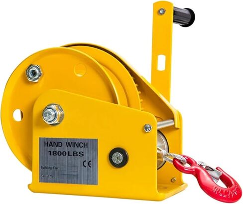 Manual Hand Winch, 1200 1800 2600LB Two-Way Self-Locking Small Hand Windlass with Automatic Brake Manual Winch Tractor for Trailer, Boat (1200lb NO Cable) in Kuwait