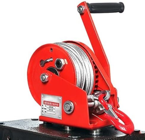 2000LBS Heavy Duty Hand Winch - 2-Way Self-Locking Tow Winch with Steel Cable & Hook, Ideal for Trailers, Boats, Lifting, Dual-Purpose, 99ft/30M Length in Saudi Arabia