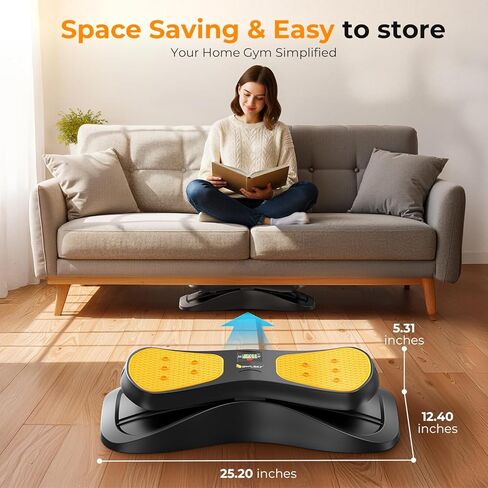 OWLSKY Balance Board with Resistance Bands, Portable Rock Stepper Featuring LCD Monitor, 330 lbs Capacity Ski Machine for Full Body Workout in Kuwait