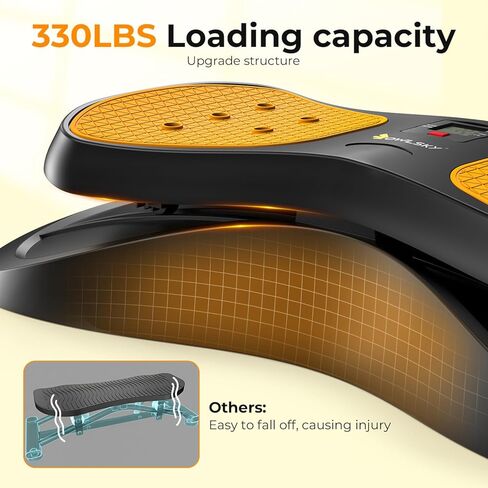 OWLSKY Balance Board with Resistance Bands, Portable Rock Stepper Featuring LCD Monitor, 330 lbs Capacity Ski Machine for Full Body Workout in Kuwait