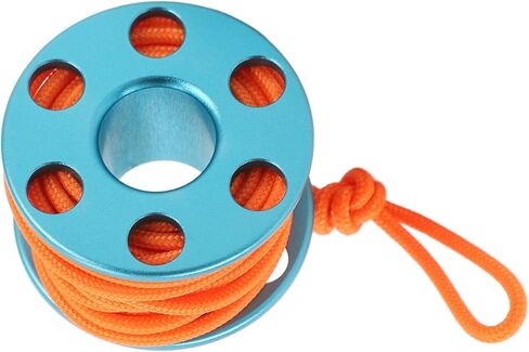 Scuba Diving Finger Reel, Premium Aluminum Alloy Mini Finger Spool Reel with Glow in The Dark Nylon Guide Line for Cave Diving Technical Underwater Activities (Blue) in Saudi Arabia