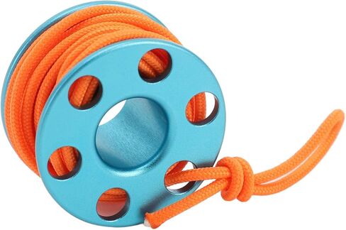 Scuba Diving Finger Reel, Premium Aluminum Alloy Mini Finger Spool Reel with Glow in The Dark Nylon Guide Line for Cave Diving Technical Underwater Activities (Blue) in Saudi Arabia