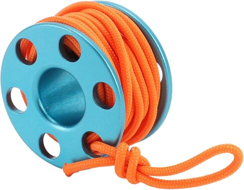 Scuba Diving Finger Reel, Premium Aluminum Alloy Mini Finger Spool Reel with Glow in The Dark Nylon Guide Line for Cave Diving Technical Underwater Activities (Blue) in Saudi Arabia