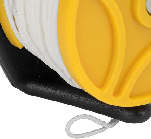 Semme Semme Diving Reel with 46m Nylon Line Lightweight Finger Spool for Cave Diving Snorkeling Sports (Black Pulley) (yellow wheel) in Saudi Arabia