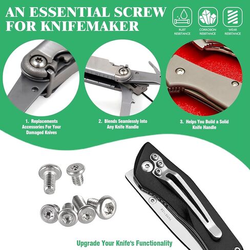 121 Pcs 304 Stainless Steel Pocket Blade Knife Handle Screws Assortment Set, M2, M2.5 Machine Screws, EDC Folding Hilt Fasteners, Knifemakers Rivets for DIY Repair in Saudi Arabia