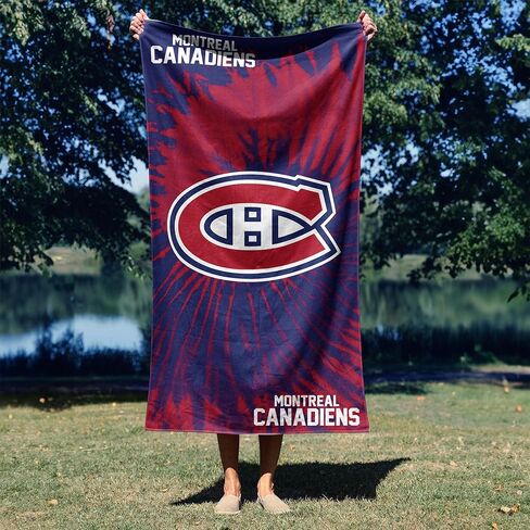 Northwest NHL Montreal Canadiens Psychedelic Beach Towel, Soft & Absorbent Pool Towel, Quick Dry, 30 x 60 inches in Saudi Arabia