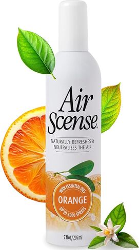 معطر هواء مزيل للروائح الكريهة من Air Scense، رذاذ للحمام والمنزل، زيوت عطرية، برتقالي طبيعي - 7 أونصة سائلة (عبوة واحدة) in Kuwait