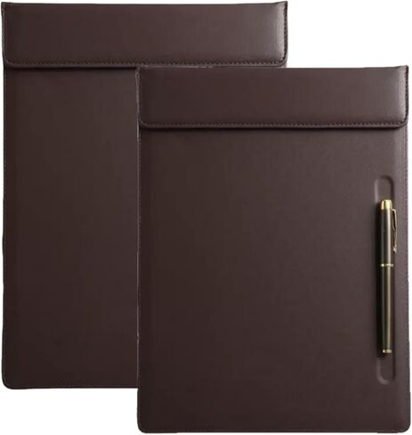 Premium Pu Leather Clipboard لورق حجم الرسالة - منظم المستندات المهني مع مقطع الصفحة المغناطيسية ، حامل القلم وملف الجيب in Kuwait