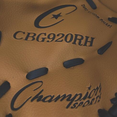 قفاز Champion Sports 13 بوصة | جلد صناعي أمامي وخلفي | شريط مزدوج مفتوح على شبكة الإنترنت وتصميم خلفي تقليدي | جيب عميق | العمر: مدرسة ثانوية كبيرة للكبار | قفاز لليد اليمنى in Saudi Arabia