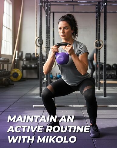 مجموعة أجراس كيتل بيل المصنوعة من الحديد الزهر المطلية بالنيوبرين من ميكولو بوزن 5-30 رطل، مجموعة وزن صلبة مع مقبض عريض وقاعدة مسطحة، مثالية لتدريب قوة الجسم بالكامل في صالة الألعاب الرياضية المنزلية in Kuwait