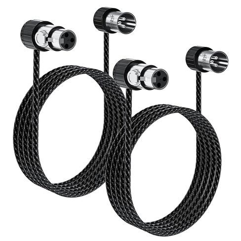 Ultra-Thin Slim 90 Degree Angled XLR Microphone Cable 8 Ft/2 Pack, Adjustable Rotatable Low Profile Male to Female Balanced Patch Cord Adapter,24AWG OFC for DIY Studio Audio Stage Mixer DMX in Saudi Arabia
