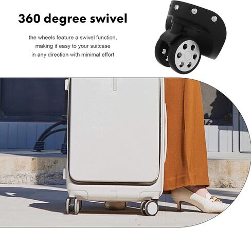 VALICLUD Replacement Luggage Wheels for Suitcase Spinner, 2 Pairs Large Black Round Hole Travel Suitcase Wheel Repair Kit with Swivel Casters for Trolley and Luggage Cases in Saudi Arabia