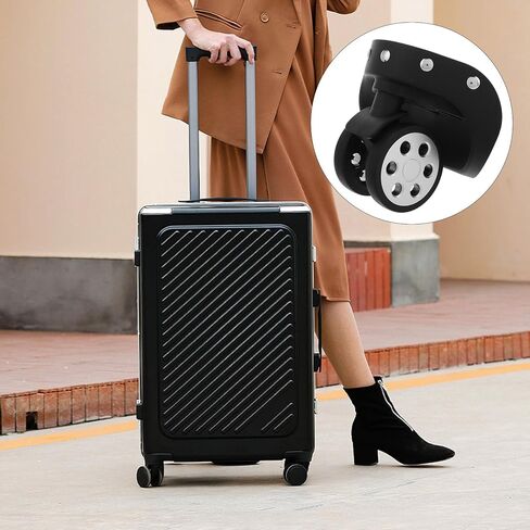 VALICLUD Replacement Luggage Wheels for Suitcase Spinner, 2 Pairs Large Black Round Hole Travel Suitcase Wheel Repair Kit with Swivel Casters for Trolley and Luggage Cases in Saudi Arabia