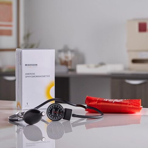 McKesson Deluxe Pocket Aneroid Sphygmomanometer, Blood Pressure with Cuff, Orange, Adult Large, 1 Count in Saudi Arabia