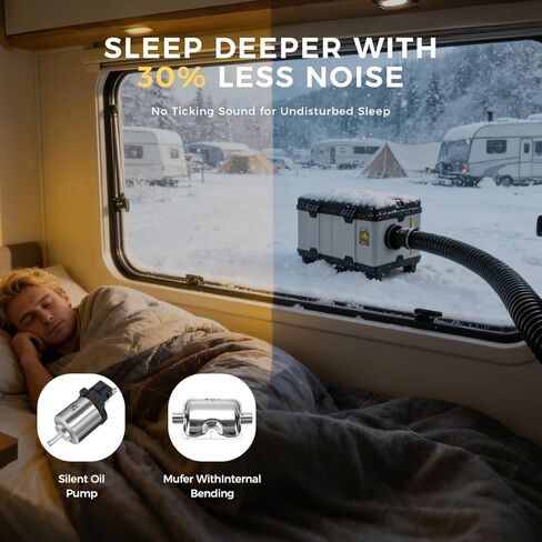 سخان ديزل من 12/24V 8KW ، 110-240V All-in-One-AISEL AIR SHOPTER مع محول طاقة AC-DC ، شاشة LCD والتحكم عن بُعد لـ RV ، الشاحنة ، القارب ، العربة ، السيارة in Kuwait