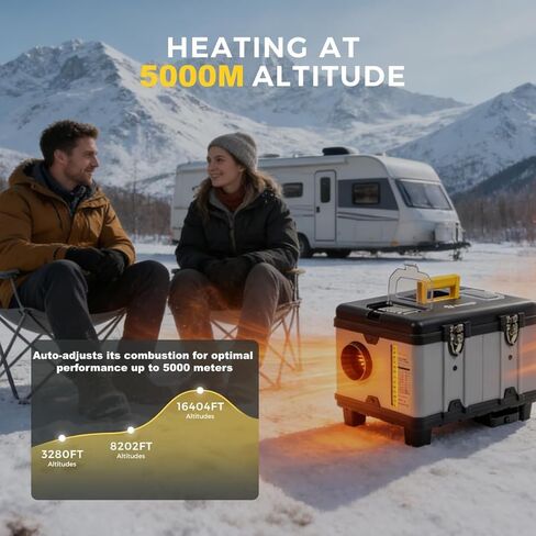 سخان ديزل من 12/24V 8KW ، 110-240V All-in-One-AISEL AIR SHOPTER مع محول طاقة AC-DC ، شاشة LCD والتحكم عن بُعد لـ RV ، الشاحنة ، القارب ، العربة ، السيارة in Kuwait