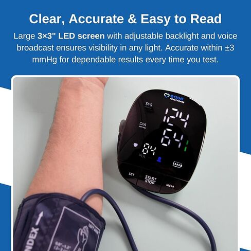 جهاز مراقبة رقمي للذراع العلوي - جهاز طبي للاستخدام المنزلي - جهاز مراقبة ضغط الدم - ذاكرة صوتية ذات شاشة كبيرة - معدات طبية لقياس ضغط الدم - FC-BP130 in Kuwait
