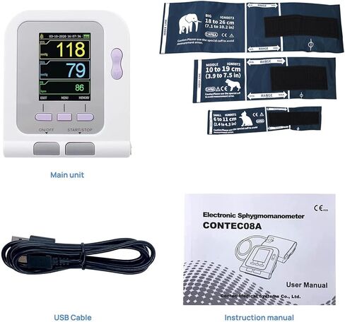 جهاز قياس ضغط الدم البيطري الرقمي، معدات بيطرية، رعاية الحيوانات للكلاب/القطط/الحيوانات الأليفة، 3 أوضاع و3 أصفاد مقياس ضغط الدم الإلكتروني، للاستخدام المنزلي ومقياس مراقبة معدل النبض in Kuwait