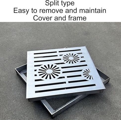 Durable Stainless Steel Square Drain Grate Manhole Cover 35x35cm/14x14in for Streets, Driveways, Kitchens & Parking Lots - Heavy Duty, Rust Resistant, Long-Lasting Performance in Kuwait