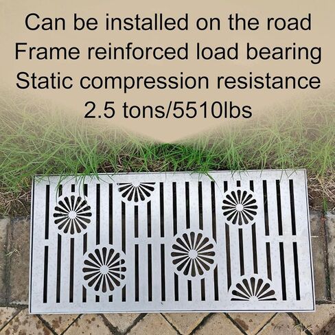 Durable Stainless Steel Square Drain Grate Manhole Cover 35x35cm/14x14in for Streets, Driveways, Kitchens & Parking Lots - Heavy Duty, Rust Resistant, Long-Lasting Performance in Kuwait