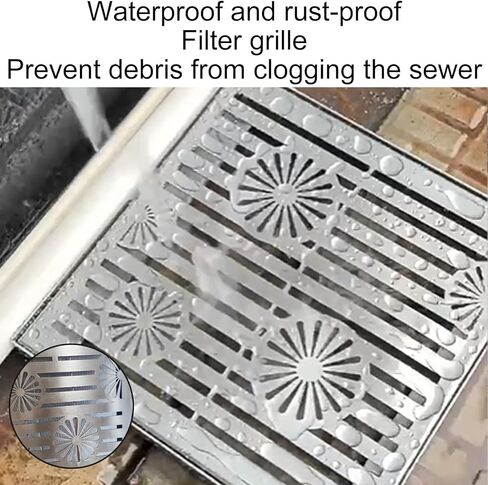 Durable Stainless Steel Square Drain Grate Manhole Cover 35x35cm/14x14in for Streets, Driveways, Kitchens & Parking Lots - Heavy Duty, Rust Resistant, Long-Lasting Performance in Kuwait