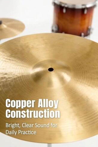 16" Crash Cymbal for Drum Set, Professional Copper Alloy Cymbal with Bright & Explosive Sound, Durable Polished Finish, Lightweight Design in Saudi Arabia